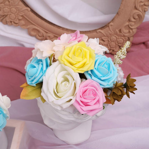N&T NIETING 25Pcs Artificial Flowers Roses, Fake Flowers for DIY Wedding Bouquets, Centerpieces, Home Decorations