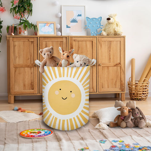 HKTZM Cute Sunshine Laundry Basket, Boho Sunshine Nursery Waterproof Collapsible Laundry Hamper Dirty Clothes Storage