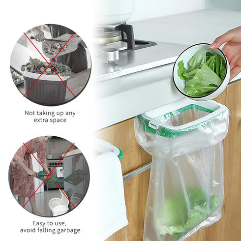 EDOBLUE Portable Trash Bag Holder Hanging Kitchen Cupboard Door Back Style Stand Trash Garbage Bags Storage Rack