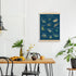 12x16 Inches BCUANGD Dinosaur Dino Wall Decor - Dark Blue Baby Toddler Boys Room Wall Art Poster Hanger with Wood