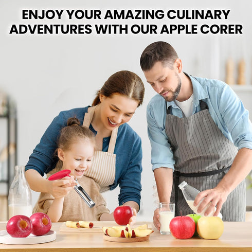SCHVUBENR Premium Apple Corer Tool - Easy to Use and Clean - Sturdy Apple Core Remover with Sharp Serrated Blades