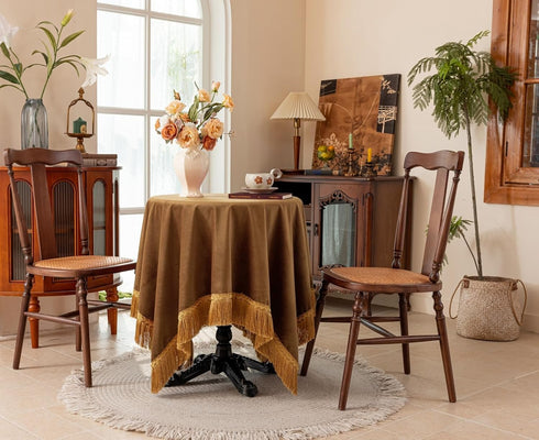 F-CHU 36 36 Inch Small Square Tablecloth x Velvet Table Cloth Solid Camel Small Round Table Cover for Nightstand End