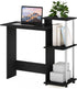 Furinno Efficient Home Laptop Desk with Square Shelves, Side, Americano/Chrome for Computer Use