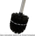 Bath Bliss Toilet Brush and Holder with Self Closing Lid, 360 Degree Brush Head, Compact Size, Terrazzo Grey with Pink