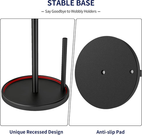 Countertop, Jesginboo Paper Towel Holder Black Kitchen Paper Towels Holder, Paper Roll Holder with Weighted Base