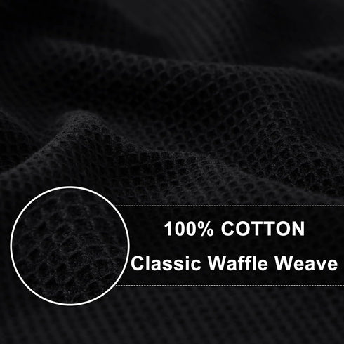 Homaxy 100% Cotton Kitchen Towels - Waffle Weave Soft and Absorbent Dish Towels - 4 Pack Quick Dry Kitchen Hand Towels - 16 x 26 Inches Dish Towels for Kitchen Drying - Black by Homaxy