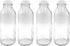 The Dairy Shoppe 1 Ltr. Glass Milk Bottle with Cap. 4 Pack Square Style 33.8