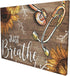 Sunator Just Breathe Canvas Wall Art, Beautiful Sunflower and Medical Stethoscope Inspirational Picture