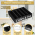 Soaoo Sugar Holder Coffee Station Condiment Organizer with 4 Removable Dividers Wooden Coffee Bar Organizer Adjustable Coffee Pod Holder Home Office Kitchen Countertop Bar Accessories