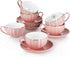 Amazingware Royal Tea Cups and Saucers, with Gold Trim and Gift Box,