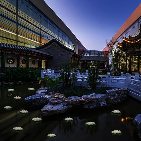 12 LACGO PCS Floating Lotus Lights - Artificial LED Lotus Waterproof Battery Operated Water Activated Color Changing