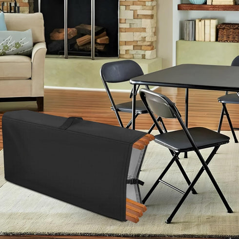 1 Pack,600D ,20'L 12''W 39''H-Black AKEfit Folding Chair Storage Bag for Heavy Duty Waterproof for Plastic and Wooden