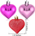 Elcoho 24 Pieces Valentine's Day Heart Baubles Ornaments for Decoration, 2 Styles (Glossy, Glitter)