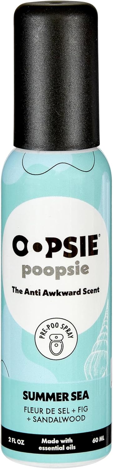 Summer Sea Before & After You Go Toilet Spray, 2oz Portable Odor Eliminator for Travel