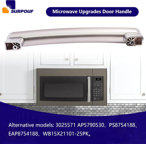 New Upgrade WB15X21101 Microwave Door Handle for GE Microwave PSA9120SF1SS, Replaces 3025571 AP5790530