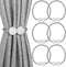 Melaluxe 6 Pack Magnetic Curtain Tiebacks, Decorative Holdbacks for Window Décor (Grey)