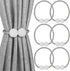 Melaluxe 6 Pack Magnetic Curtain Tiebacks, Decorative Holdbacks for Window Décor (Grey)
