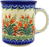 Polish Pottery Mug - Straight Sided, Crimson Bells