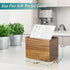 Recipe Card Box, Acacia Recipe Holder 4x6, Organizer with 50 Cards and 6 Dividers for Kitchen Countertop