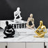 Jinkoozz Gold Reading Women Statue, Thinker Sculptures, Abstract Art Ornament, Modern Aesthetic Figurine Decoration
