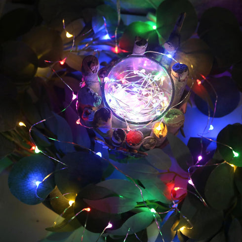 6 Pack 2PCS 6.5ft 20LED Fairy Lights Battery Operated with Timer Remote Multicolor Twinkle Lights Waterproof Silver