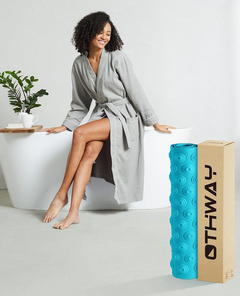 39x16 inch OTHWAY No Suction Cup Bath Mat: Extra Long BathmatPerfect for Refinished or Ordinary Bath TubsMade of Nature