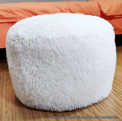 20x12 Inches Asuprui Ottoman Pouf Unstuffed Ottoman Foot Rest Floor Pouf Round Floor Bean Bag Chair No Filler Foot Rest