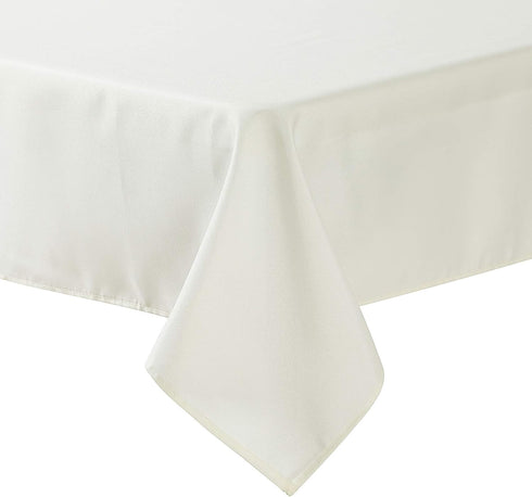 Cupuamon Square Tablecloth 52x52 inch - Washable Polyester Fabric for Wedding Party Dining Banquet Decoration, Ivory