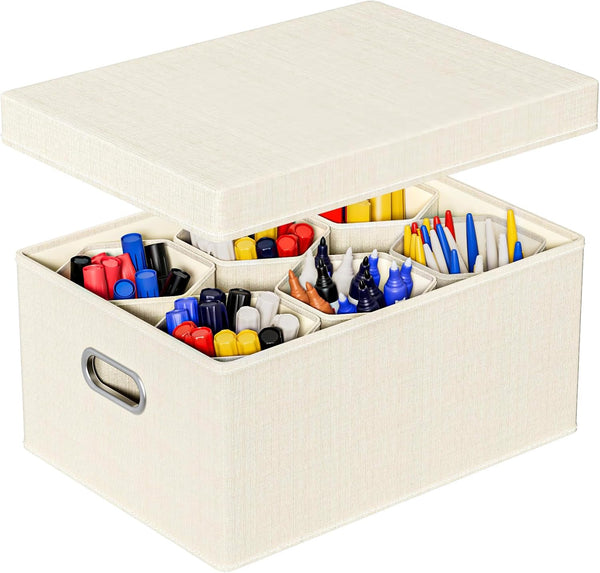 Aokeyee Marker Organizer Storage Box With Lids, Craft Organizers and Storage, Multipurpose