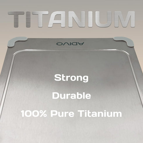 ADIVO 100% (15.3x11) Pure Titanium Cutting Board for Kitchen, Double-Sided Titanium Cutting Board with Juice Groove