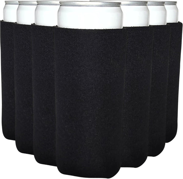 TahoeBay Slim Can Cooler Sleeves (12-Pack) for Skinny Tall Cans 12 Oz Bulk Thin Seltzer Fit Sublimation Blanks for