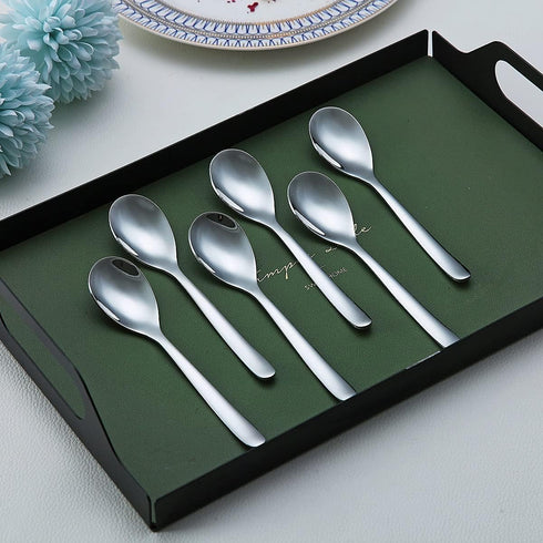 Demitasse Espresso Spoons, 5.5'' Mini Coffee Spoons, Set of 6 Stainless Steel Tea Spoons for Dessert