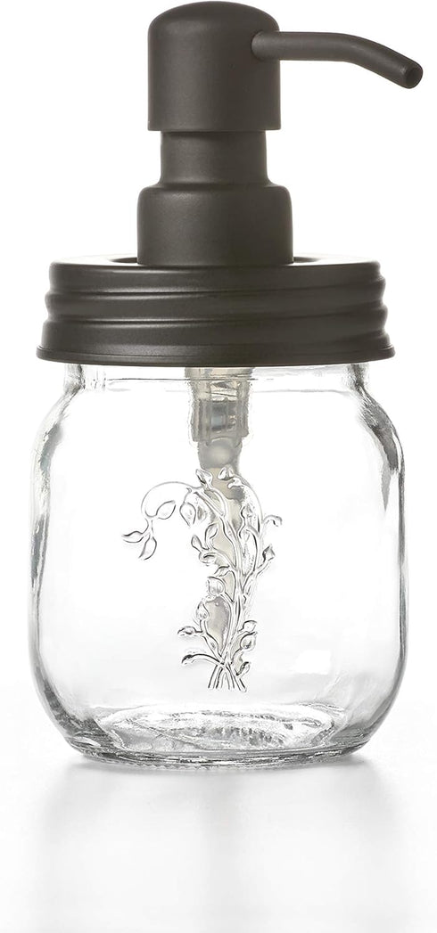 12oz 16oz) Mason Jar Soap and/or Lotion Dispenser for Hand Sanitizer, Liquid Soap or Hand/Body Lotion (Black