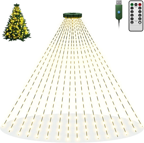 btfarm Christmas Tree Lights with Remote, 6.6FT 400 LED USB Plug in