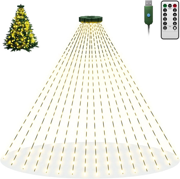 btfarm Christmas Tree Lights with Remote, 6.6FT 400 LED USB Plug in