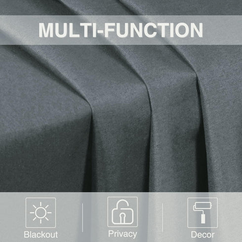 Home Queen Charcoal Total Blackout Curtain Valance for Bedroom Window, Grommet Straight Drape Valence, 54 W X 18 L