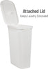 Mind Reader 40L Slim Laundry Hamper - Clothes Basket with Lid, Linen Design, Plastic, 18.5”L x 10.75”W x 23.5”H