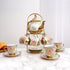 TEASFUSION 20 Set Set, Set Pieces European Vintage Ceramic Tea with Metal Cup Holder, Adult Tea Women's Afternoon Tea