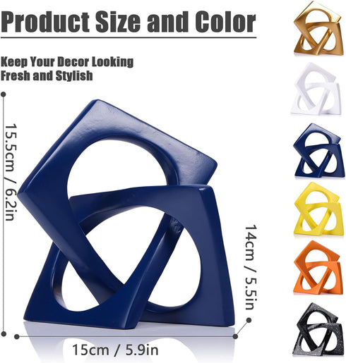XMGZQ Navy Blue Knot Statue for Coffee Table Centerpiece Decor,Modern Abstract Art Geometric Sculpture and Figurines