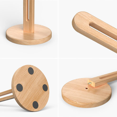 Countertop Wooden Paper Towel Holder Stand for Jumbo Roll - Stylish Kitchen Paper Rack Bathroom Towel Roll Stand