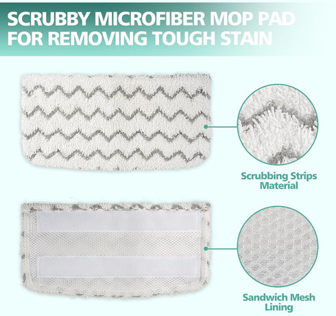 4 PCS Replacement Pads for Shark Steam Mop S1000, S1000A, S1000C, Microfiber Washable & Reusable