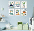 6 Pack 8x10 Inch, ArtbyHannah Dinosaur Nursery Decor,Framed Dinosaur Wall Art for Boys Room, Cute Baby Bedroom Wall