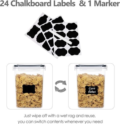 Set, 14 CHEFSTORY Airtight Food Storage Containers PCS Kitchen Storage Containers with Lids for Flour, Sugar