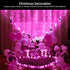 XMASHOME 63.8FT 300 Count (150L*2pcs) Green Wire Pink String Lights, Incandescent Christmas Lights