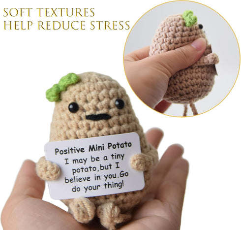 JoyChoi Positive Crochet Potato, Pickle & Carrot Emotional Support Animals for Birthday, Anniversary, Christmas