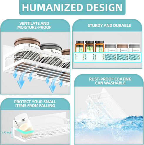 Umomi 3 Pack Magnetic Spice Rack for Refrigerator, Magnetic Shelf for Refrigerator, Movable Magnetic Basket is Used