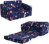 decalsweet Kids Couch Convertible Sofa to Lounger for Toddler Boy, Foldable 2-in-1