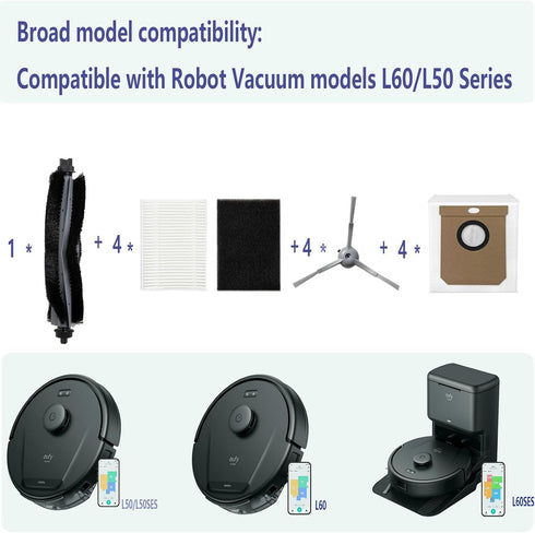 L60 Replacement Parts Kit for L60/ L60 SES/ L50/ L50 SES Series Robotic Vacuum Cleaners