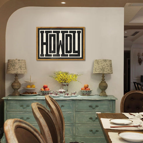UUENPIH Western Wall Art Howdy Poster, Modern Wall Decor, Southern Home Decor, 16x12 in Unframed Canvas Painting