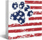 JXREQ Patriotic Red White and Blue Dog Paw Desk Decor for 4th of July, Independence Day Tiered Tray Decor